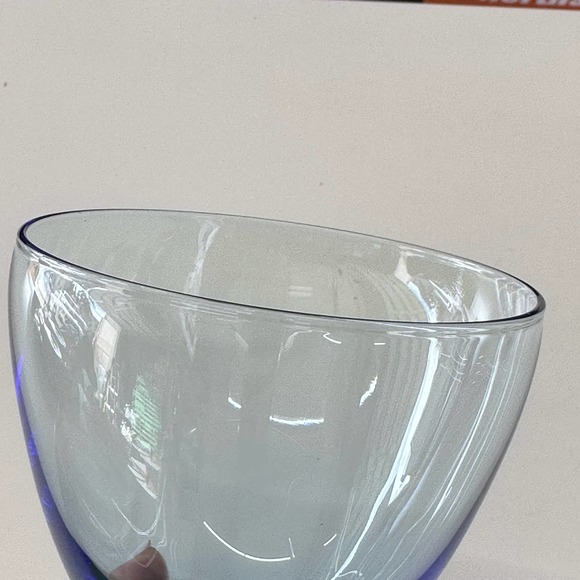 Bormioli Rocco Bahia Pattern Crystal Champagne Goblet Glass Stem Green Blue - Picture 7 of 9